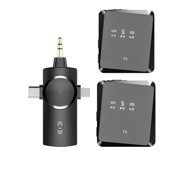 Daytona K9-TX2 3in1 Kablosuz 3.5mm Jack + Type-C + iPhone Girişli Yaka Mikrofonu - Pc Android Ios Uyumlu ürün görseli 1