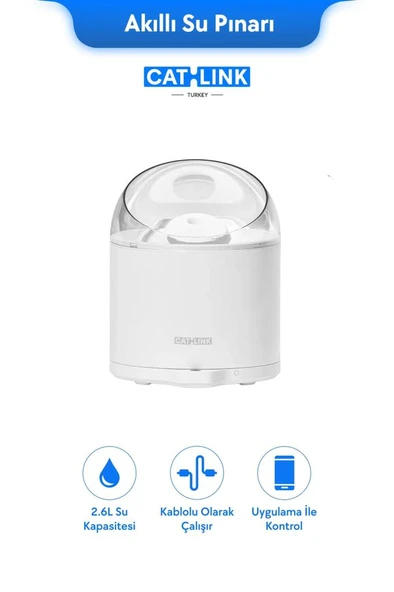 Catlink Kedi Köpek Su Pınarı Pure 2 UV 2.6 Litre ürün görseli 1