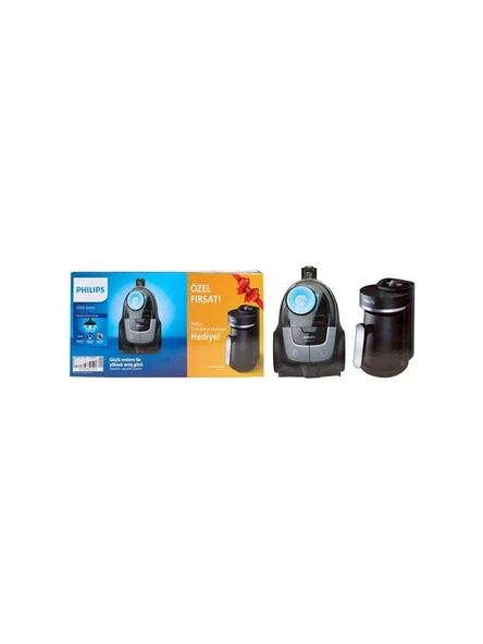 Philips XB2142/10 Phılıps Toz Torbasız Elektrikli Süpürge HDA150 Kahve Makinesi Hediyeli - Siyah ürün görseli 1
