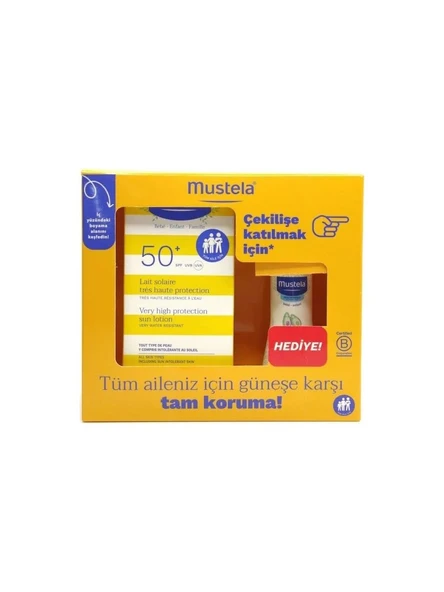 Mustela Çok Yüksek Koruma 50 Faktör Güneş Losyonu 100 ml + Hydra Bebe Vücut Losyonu 50 ml ürün görseli 1