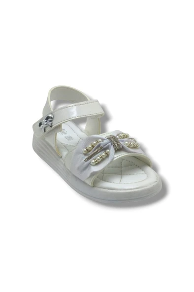 Butiqe 1809-26 Simli Boncuk Taşli Anatomik Kız Çocuk Sandalet 22-25 ürün görseli 1