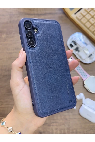 Samsung Galaxy A34 Uyumlu Premium Deri Dokulu Darbelere Karşı Dayanıklı Nazal Silikon Kılıf ürün görseli 1