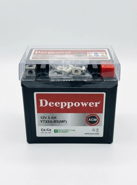 Deeppower 12V 5Amper YTX5A-BS Tam Bakımsız Kuru/Jel Motor Aküsü ürün görseli 1