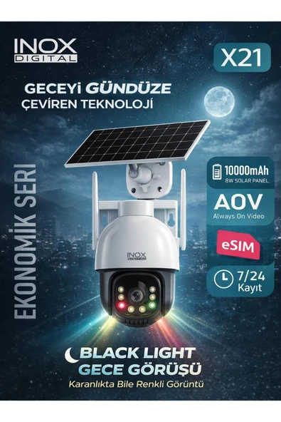 X21 Aov 7/24 4g Solar Kamera Geceyi Gündüz Gösterebilme ürün görseli 1