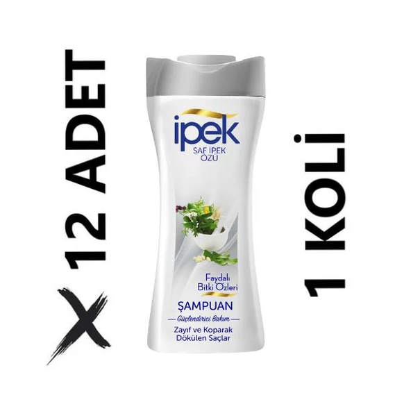İpek Saf İpek Özü Faydalı Bitki Özleri Şampuan 12 x 480 ml ürün görseli 1