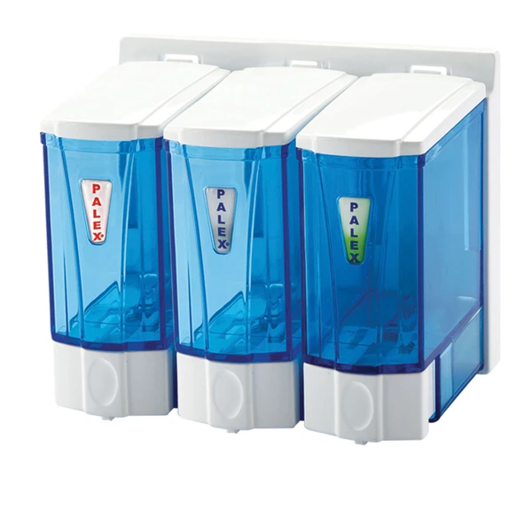 Mini Sıvı Sabun Dispenseri Üçlü 250 CC (Şeffaf-Krom) ürün görseli 1