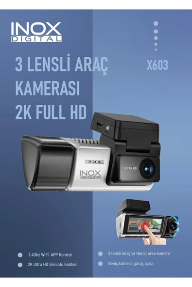 İnox X603 – Üç Kameralı Araç Güvenlik Kamerası ürün görseli 1