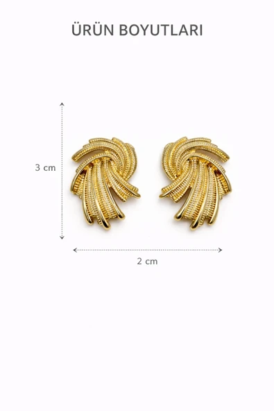 China Gold Çivi Küpe - Resim 3