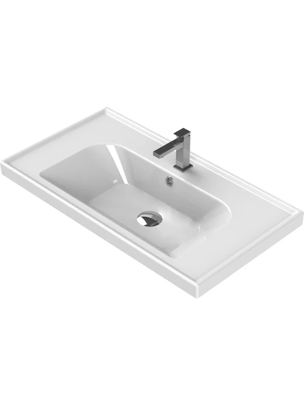 Turkuaz Seramik Frame 90x45 cm Etajerli Lavabo ürün görseli 1