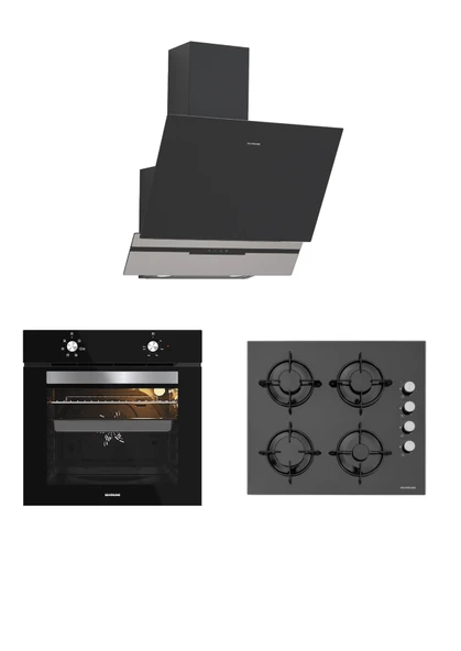 SİLVERLİNE BO65E1B01-SİLVERLİNE SLİMLİNE BASİC 90CM DAVLUMBAZ-CS5349B01 3'LÜ SET ürün görseli 1