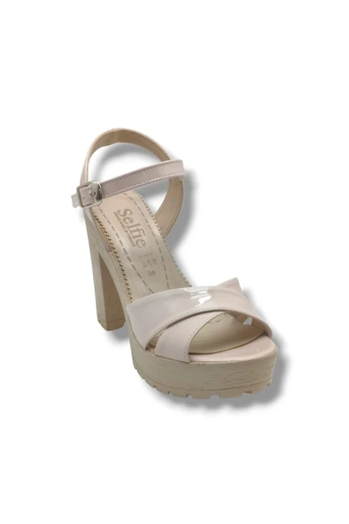 Selfie 4280-26 Rugan Çapraz Bant Platform Topuk Fashion Kadın Sandalet(11cm) ürün görseli 1