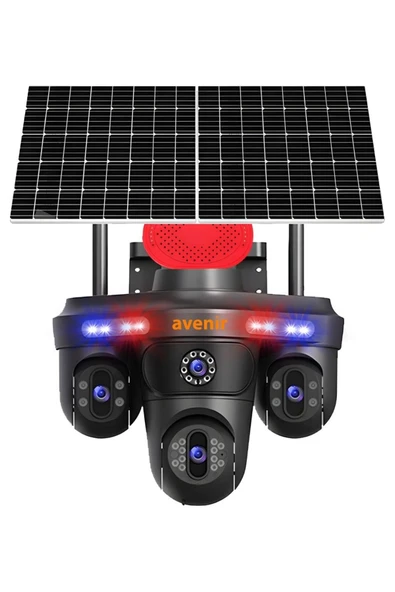 AV-S439 3 Lens 3ptz Güneş Enerjili Solar 4g Sim Kartlı Kamera ürün görseli 1