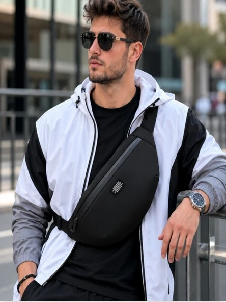 Byt Unisex Siyah Su Geçirmez Kumaş Özellikli Omuz ve Bel Çantası ürün görseli 1