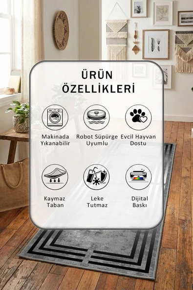 Weste Gri Yıkanabilir Yolluk - Resim 2