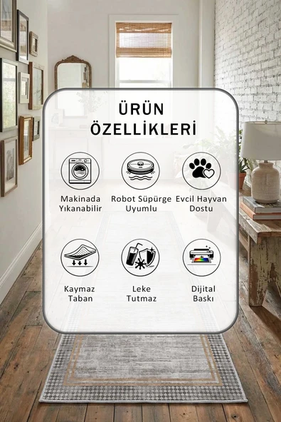 Vione Yıkanabilir Yolluk - Resim 2