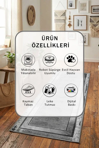 Gri Smart Yıkanabilir Yolluk - Resim 2