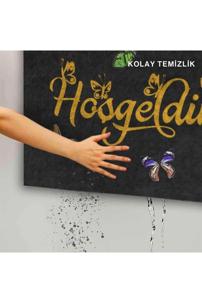 Dekoratif Kapı Önü Paspası - Kaymaz Taban (90) - Resim 5