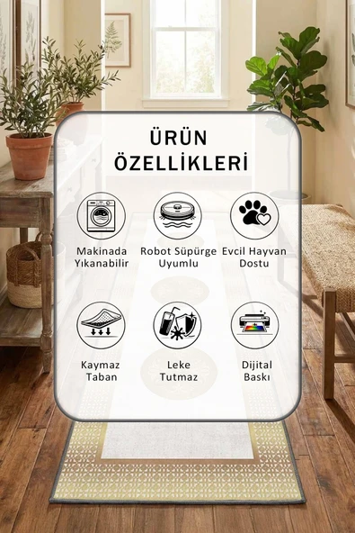 Özlem Gold Yıkanabilir Yolluk - Resim 2