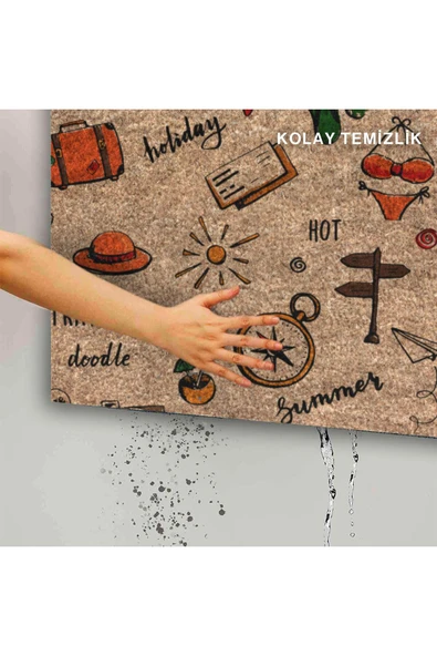 Dekoratif Kapı Önü Paspası - Kaymaz Taban (156) - Resim 5