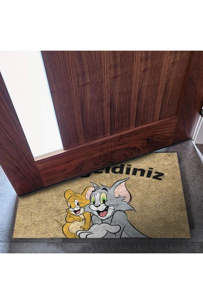 Dekoratif Kapı Önü Paspası - Kaymaz Taban (26) - Resim 4