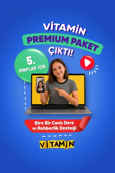 Vitamin 5. Sınıf Premium Paket - 8 Kitap Basılı Set + Yapay Zeka Dijital Platform + 30 Canlı Özel Ders ve Birebir Rehberlik Koçluk Seti (YKS/LGS Altyapı) ürün görseli 1