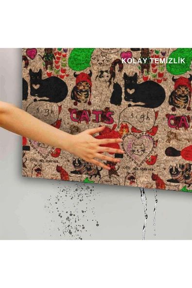 Dekoratif Kapı Önü Paspası - Kaymaz Taban (219) - Resim 5