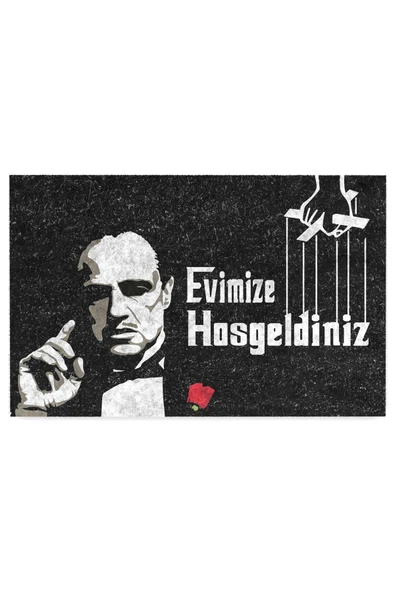 Dekoratif Kapı Önü Paspası - Kaymaz Taban (115) - Resim 3