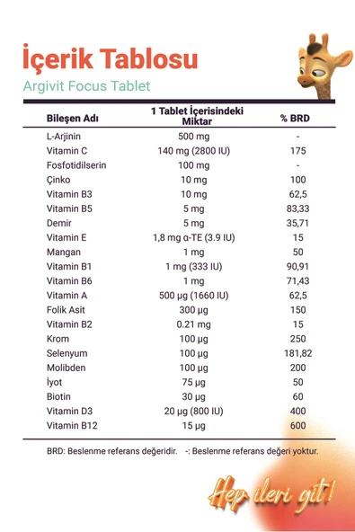 Argivit Focus L-Arjini 30 Tablet - Resim 5