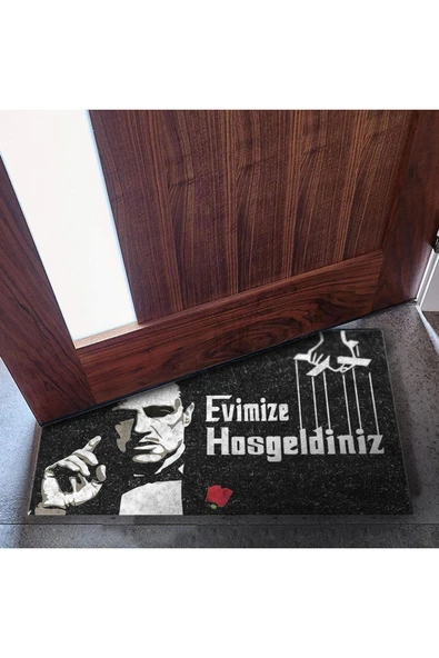 Dekoratif Kapı Önü Paspası - Kaymaz Taban (115) - Resim 6