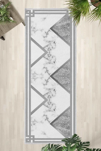 Klasik Silver Yıkanabilir Yolluk - Resim 3