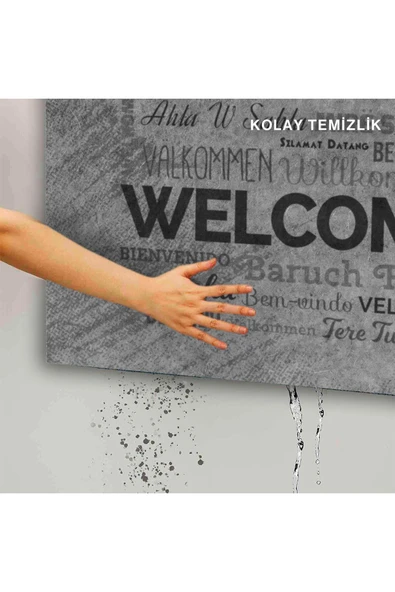 Dekoratif Kapı Önü Paspası - Kaymaz Taban (206) - Resim 5