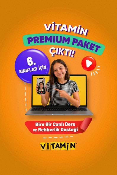 Vitamin 5 + 6. Sınıf Premium Paket - 6. Sınıf 8 Kitap Basılı Set + 5 ve 6. Sınıf Dijital Platform + 30 Canlı Özel Ders ve Rehberlik Koçluk Seti ürün görseli 1