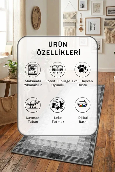 Gri Yıkanabilir Yolluk - Resim 2