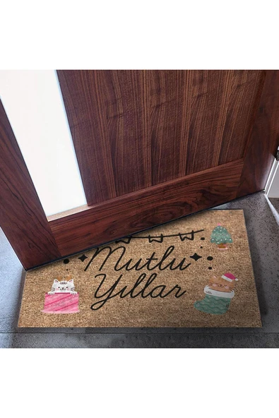 Dekoratif Kapı Önü Paspası - Kaymaz Taban (50) - Resim 3