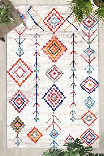 Gri Yıkanabilir Kaymaz Taban Dijital Baskılı Halı (1101) ürün görseli 1