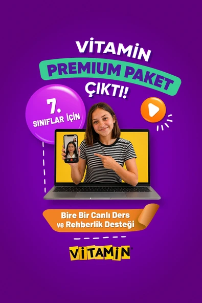 Vitamin 6 + 7. Sınıf Premium Paket - 7. Sınıf 8 Kitap Basılı Set + 6 ve 7. Sınıf Dijital Platform + 30 Canlı Özel Ders ve Rehberlik Koçluk Seti (LGS Altyapı) ürün görseli 1