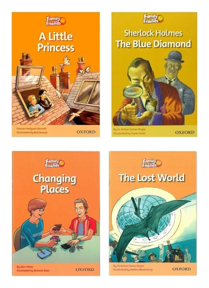 Family and Friends 4: The Lost World + Sherlock Holmes and the Blue Diamond + A Little Princess + Changing Places ürün görseli 1