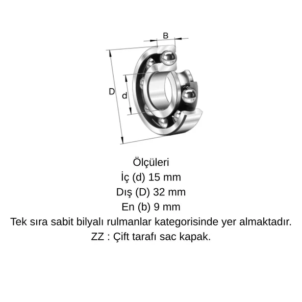 ORS 6002 ZZ G100 C3 Bilya 15x32x9 - Resim 3