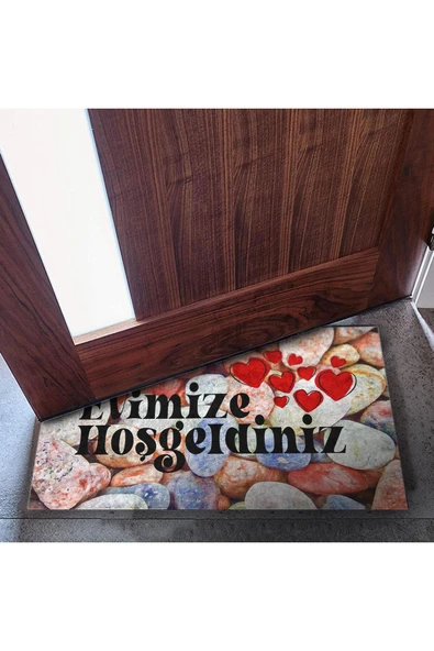 Dekoratif Kapı Önü Paspası - Kaymaz Taban (132) - Resim 6