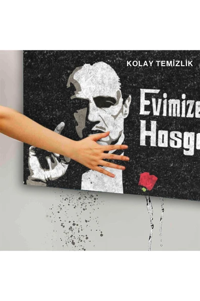 Dekoratif Kapı Önü Paspası - Kaymaz Taban (115) - Resim 5