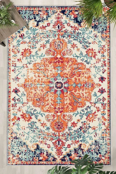 Kremit Yıkanabilir Kaymaz Taban Dijital Baskılı Halı (1082) ürün görseli 1