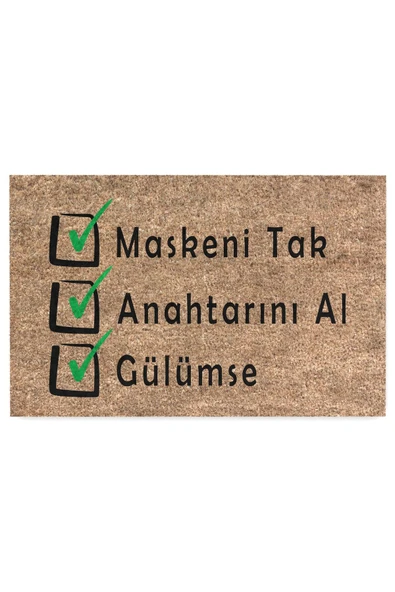 Dekoratif Kapı Önü Paspası - Kaymaz Taban (107) - Resim 3