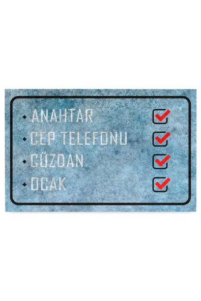 Dekoratif Kapı Önü Paspası - Kaymaz Taban (96) - Resim 3