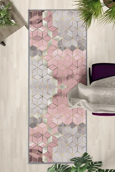 Suerto Pembe Yıkanabilir Yolluk - Resim 3