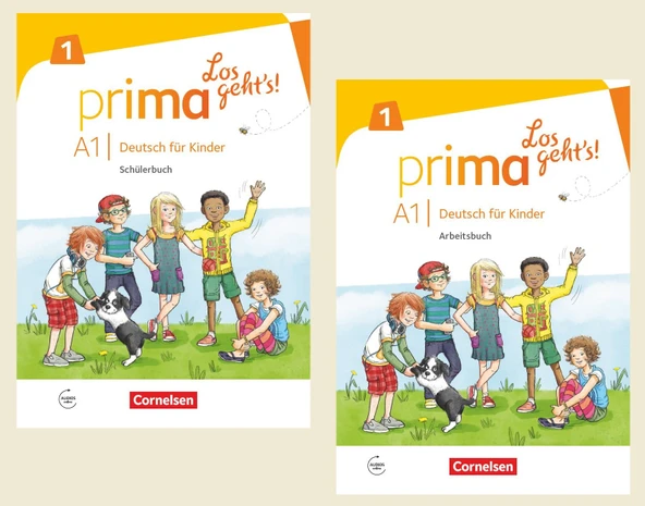 Prima - Los geht's: A1 Deutsch für Kinder mit Band 1 Schülerbuch + Arbeitsbuch Mit Cd Audios ürün görseli 1