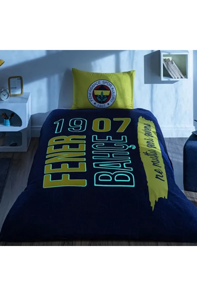 LİSANSLI FENERBAHÇE ŞANLI KANARYA GECE IŞILTISI PAMUKLU TEK KİŞİLİK NEVRESİM TAKIMI ürün görseli 1