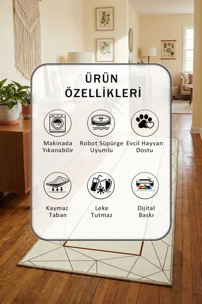 Gold Poligon Yıkanabilir Yolluk - Resim 2