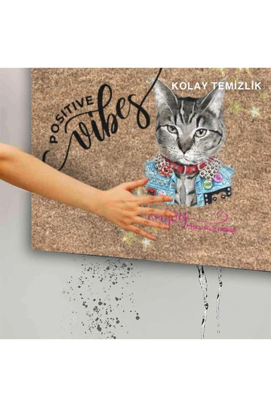 Dekoratif Kapı Önü Paspası - Kaymaz Taban (250) - Resim 5