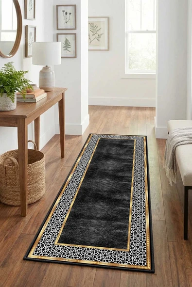 Royal Siyah Gold Ziya Yıkanabilir Yolluk ürün görseli 1