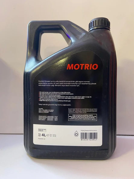 MOTRİO C2 PARTEKÜLLÜ 5W30 4L - Resim 2